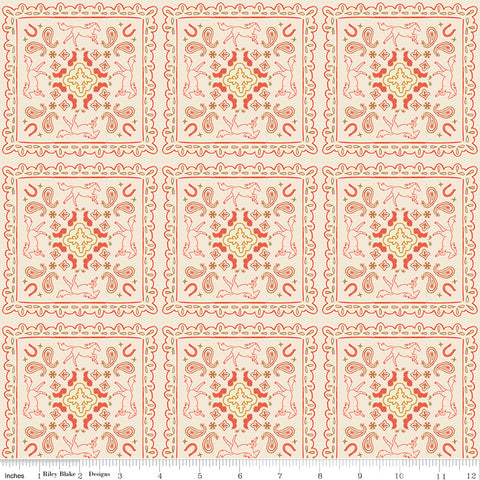 Wild Rose Cream Bandanas Yardage by the RBD Designers for Riley Blake Designs