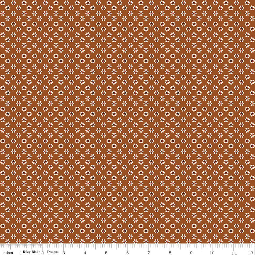 Wild Rose Cinnamon Tiny Flowers Yardage by the RBD Designers for Riley Blake Designs