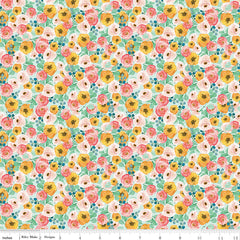 Spring Gardens Sky Floral Yardage by My Mind's Eye for Riley Blake Designs