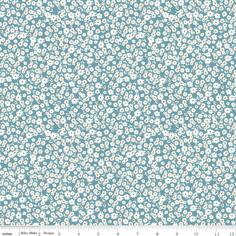 Spring Gardens Blue Blossoms Yardage by My Mind's Eye for Riley Blake Designs