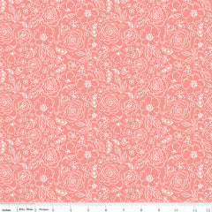 My Valentine Coral Lined Roses Yardage by Echo Park Paper Co. for Riley Blake Designs