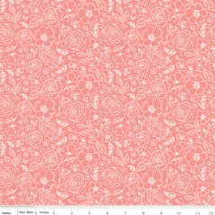 My Valentine Coral Lined Roses Yardage by Echo Park Paper Co. for Riley Blake Designs