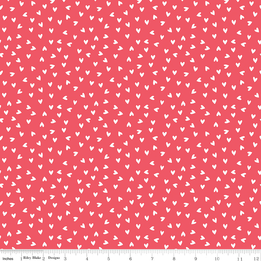 My Valentine Tea Rose Heart Toss Yardage by Echo Park Paper Co. for Riley Blake Designs