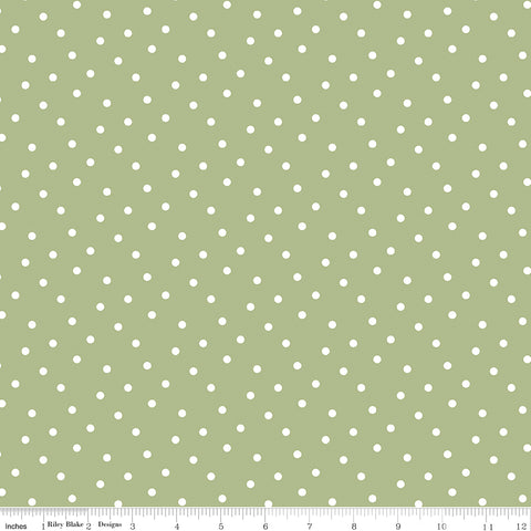 Bunny Trail Green Dots Yardage by Dani Mogstad for Riley Blake Designs