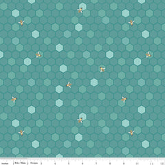 Sunshine and Sweet Tea Teal Honeycomb Yardage by Amanda Castor for Riley Blake Designs