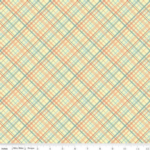 Sunshine and Sweet Tea Yellow Summer Plaid Yardage by Amanda Castor for Riley Blake Designs