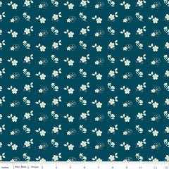 Feed My Soul Navy Tossed Floral Yardage by Sandy Gervais for Riley Blake Designs