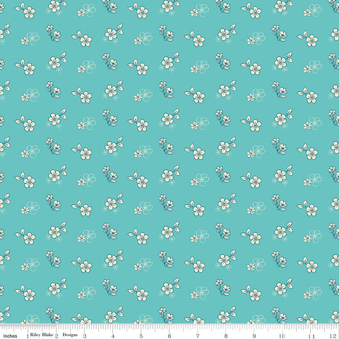 Feed My Soul Sky Tossed Floral Yardage by Sandy Gervais for Riley Blake Designs