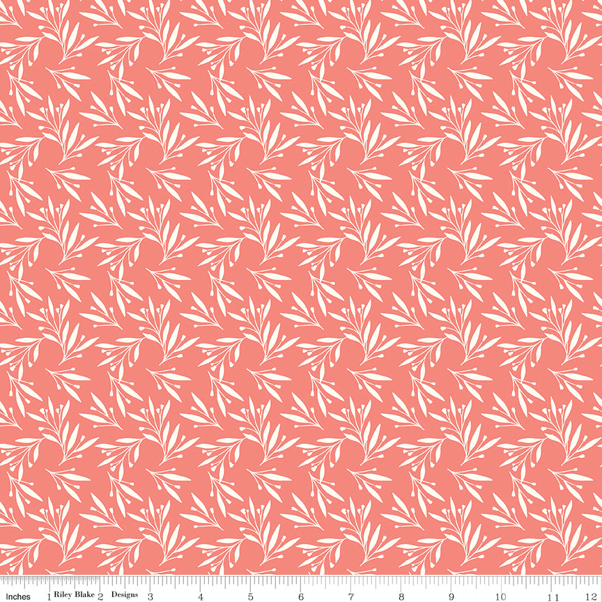 Feed My Soul Pink Leaves Yardage by Sandy Gervais for Riley Blake Designs