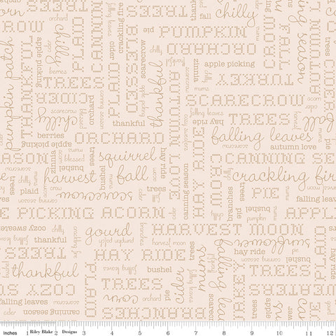 Autumn Latte Words Yardage by Lori Holt for Riley Blake Designs