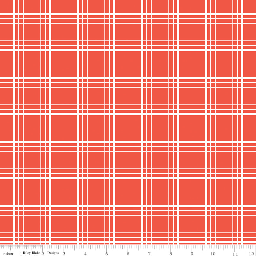 Ski Hill Red Ski Tracks Yardage by Corinne Wells for Riley Blake Designs