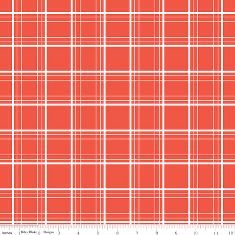 Ski Hill Red Ski Tracks Yardage by Corinne Wells for Riley Blake Designs