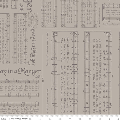 Home Town Holiday Pewter Caroling Yardage by Lori Holt for Riley Blake Designs