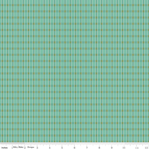 Home Town Holiday Sea Glass Plaid Yardage by Lori Holt for Riley Blake Designs
