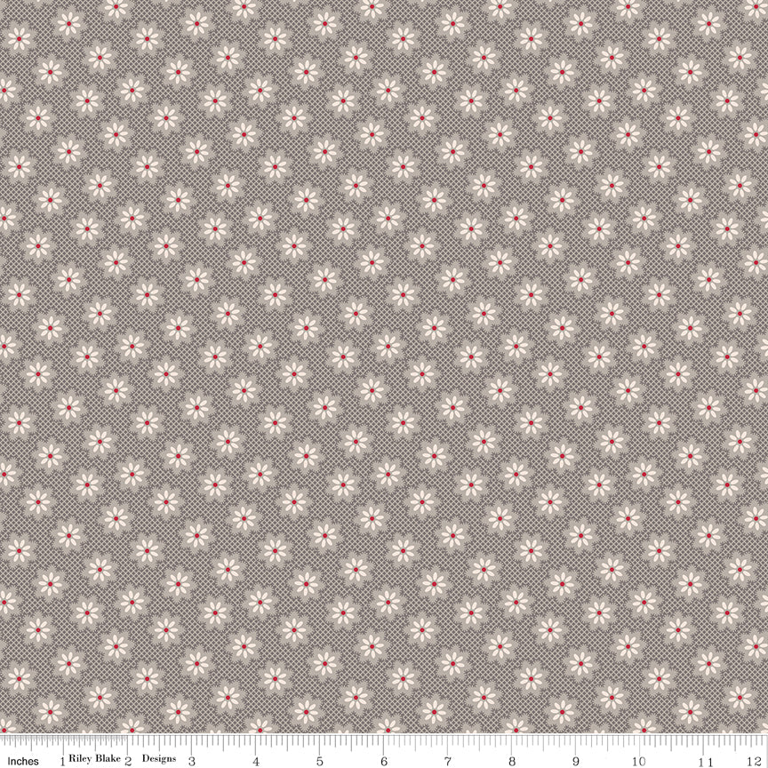 Home Town Holiday Milk Can Woolly Flower Yardage by Lori Holt for Riley Blake Designs