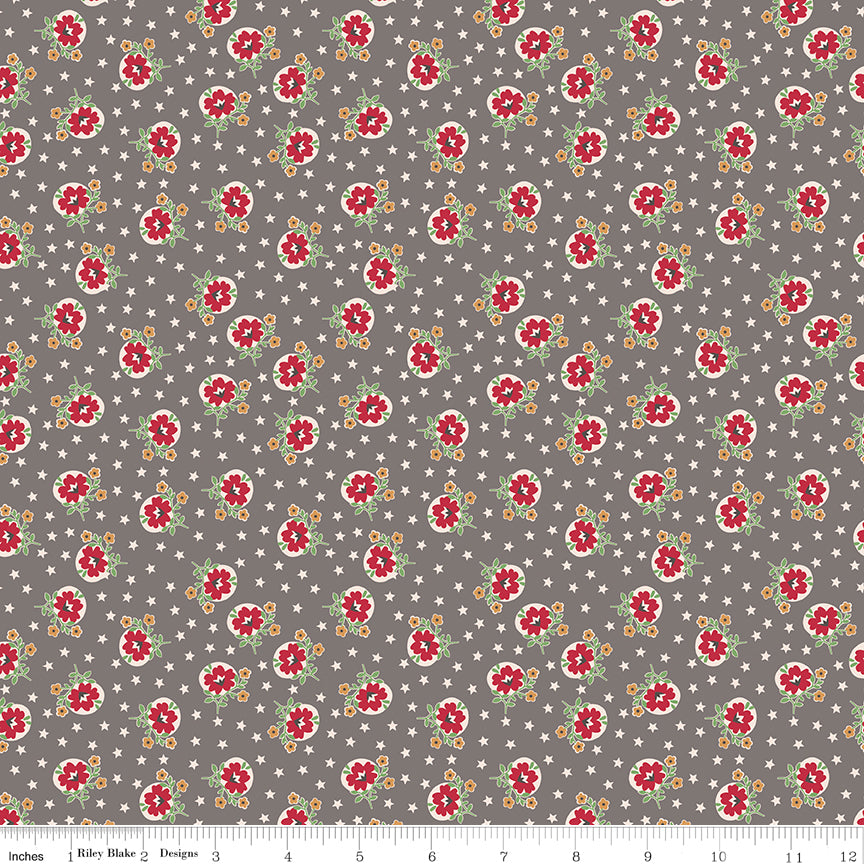 Home Town Holiday Milk Can Starflower Yardage by Lori Holt for Riley Blake Designs