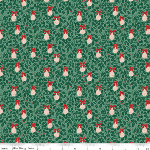 A Pear-fect Christmas Mint Pear Tree Yardage by Cayla Naylor for Riley Blake Designs