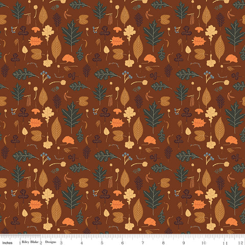 Pumpkin Spice Brown Leaves Yardage by Simple Simon & Co. for Riley Blake Designs