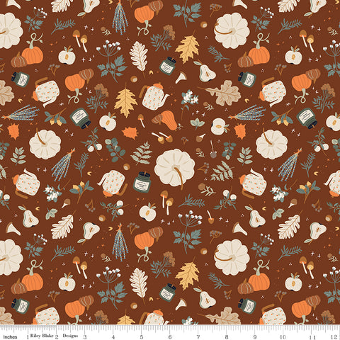 Pumpkin Spice Brown Forage Yardage by Simple Simon & Co. for Riley Blake Designs