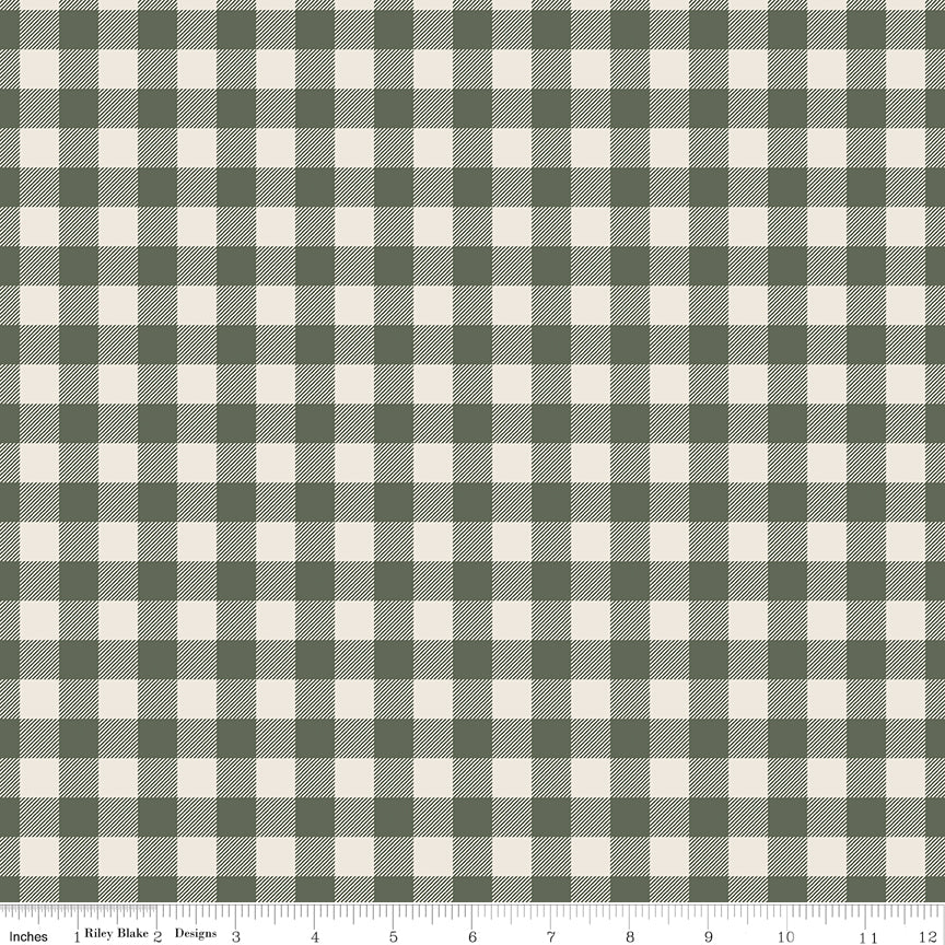 Pumpkin Spice Green Plaid Yardage by Simple Simon & Co. for Riley Blake Designs