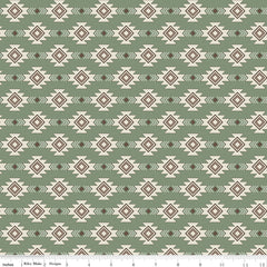 Let's Get Lost in the Woods Sage Geometric Yardage by Tara Reed for Riley Blake Designs