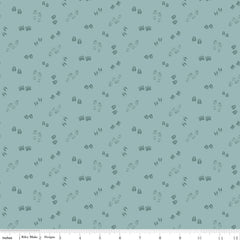 Let's Get Lost in the Woods Vintage Blue Tracks Yardage by Tara Reed for Riley Blake Designs