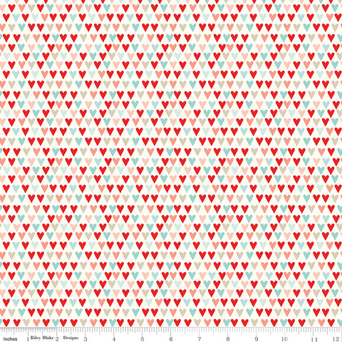 You & Me Cream Hearts Yardage by Sandy Gervais for Riley Blake Designs