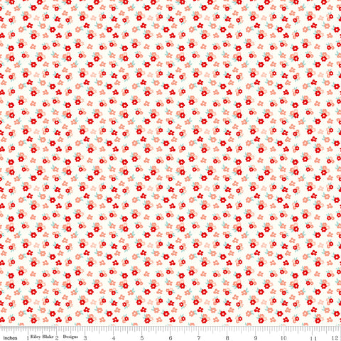 You & Me Cream Tossed Floral Yardage by Sandy Gervais for Riley Blake Designs