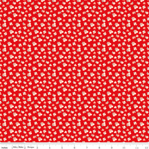 You & Me Red Tossed Floral Yardage by Sandy Gervais for Riley Blake Designs