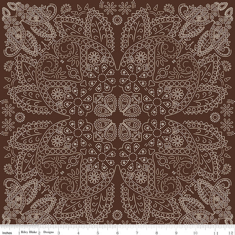 Cowboys Brown Bandana Yardage by Echo Park Paper Co. for Riley Blake Designs