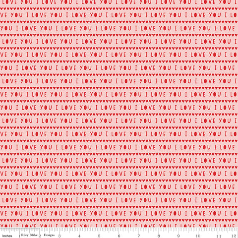 Sweetheart Pink I Love You Yardage by My Mind's Eye for Riley Blake Designs