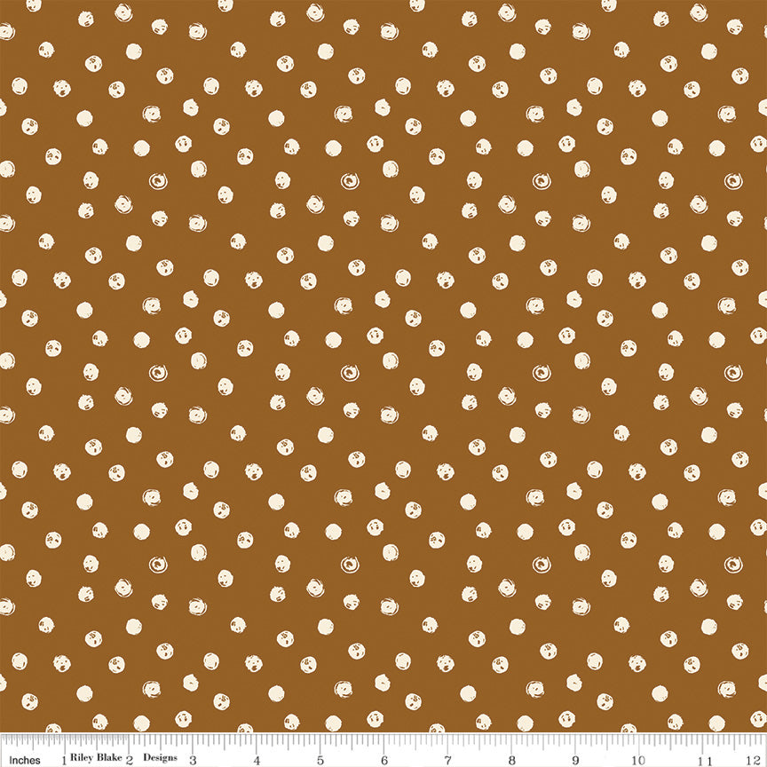 Blush 'N Butterscotch Cinnamon Dots Yardage by Simple Simon & Co. for Riley Blake Designs
