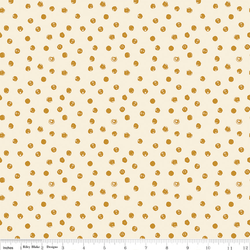 Blush 'N Butterscotch Cream Dots Yardage by Simple Simon & Co. for Riley Blake Designs