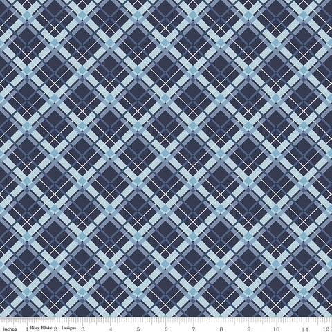 Stars and Stripes Forever Blue Plaid Yardage by Lori Whitlock for Riley Blake Designs