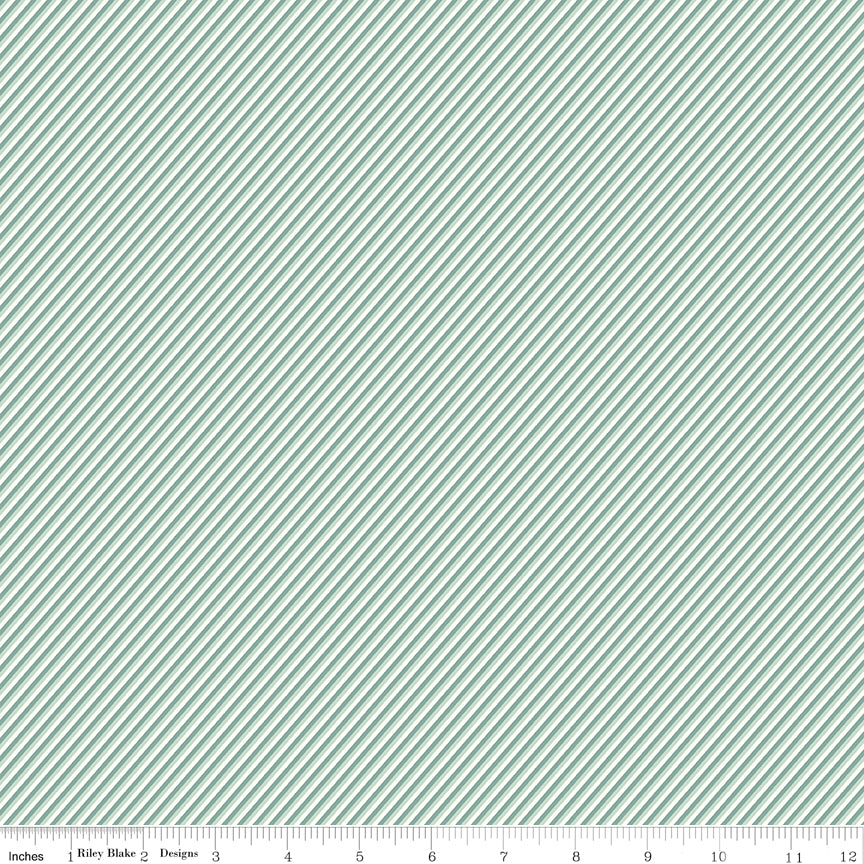 New Beginnings Teal Stripes Yardage by Sandy Gervais for Riley Blake Designs