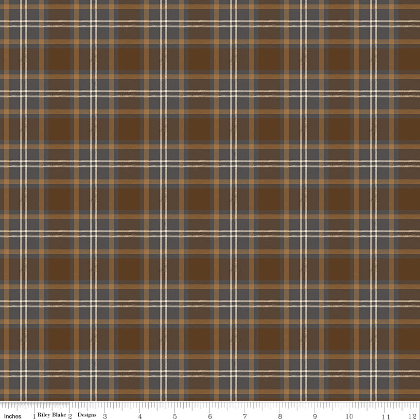 Pine Grove Brown Plaid Yardage by RBD Designers for Riley Blake Designs