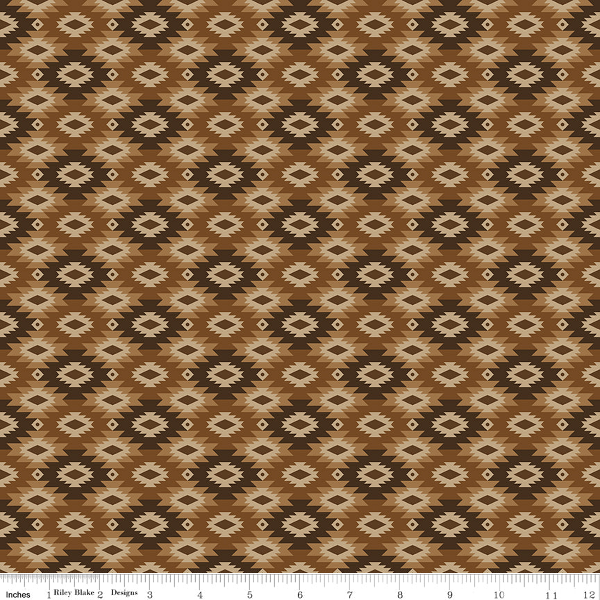 Pine Grove Brown Geometric Yardage by RBD Designers for Riley Blake Designs