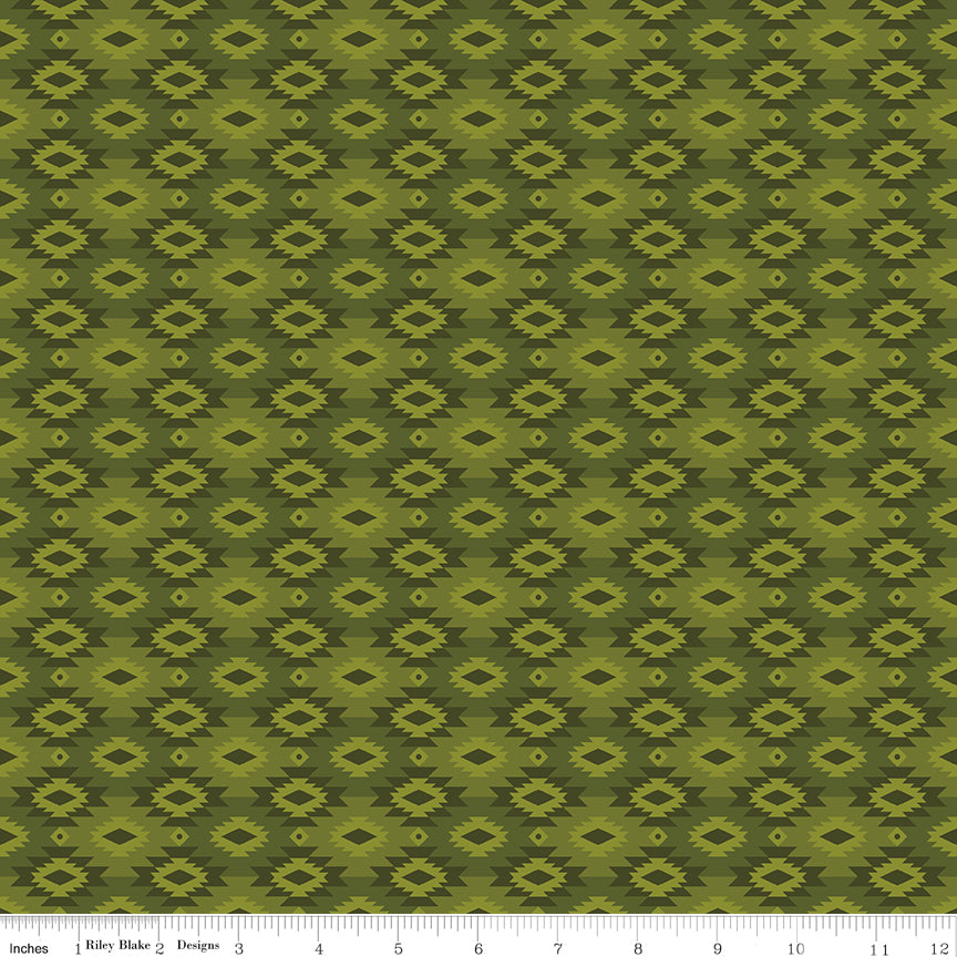 Pine Grove Green Geometric Yardage by RBD Designers for Riley Blake Designs