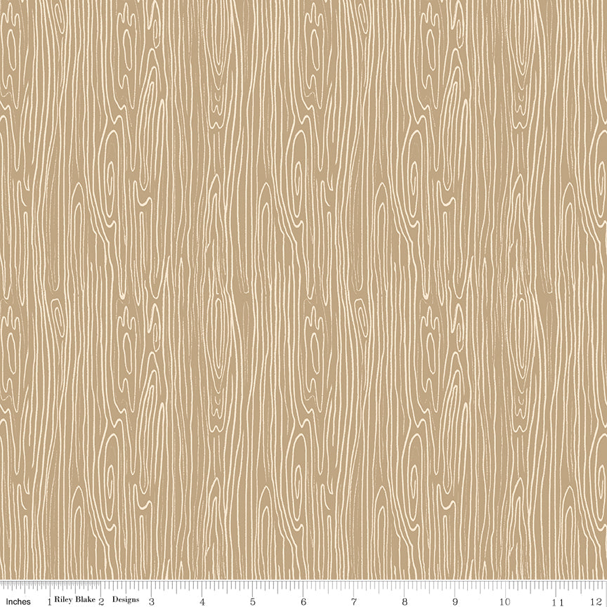 Pine Grove Tan Woodgrain Yardage by RBD Designers for Riley Blake Designs