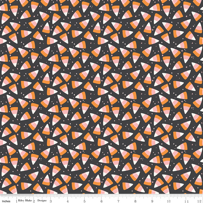 Hey Pumpkin Charcoal Corn Candy Yardage by My Mind's Eye for Riley Blake Designs