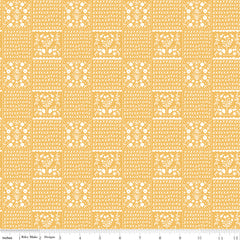 Happy Fall Days Gold Vintage Squares Yardage by Kelsey Carlson for Riley Blake Designs