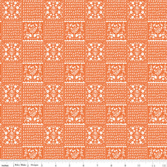 Happy Fall Days Orange Vintage Squares Yardage by Kelsey Carlson for Riley Blake Designs