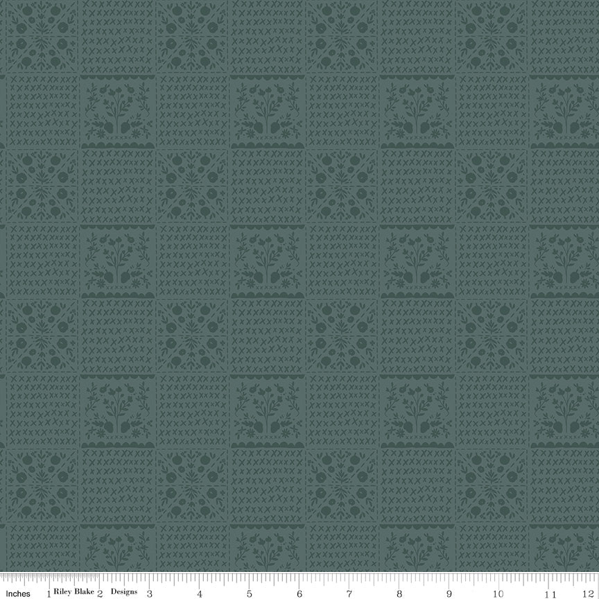 Happy Fall Days Stone Vintage Squares Yardage by Kelsey Carlson for Riley Blake Designs