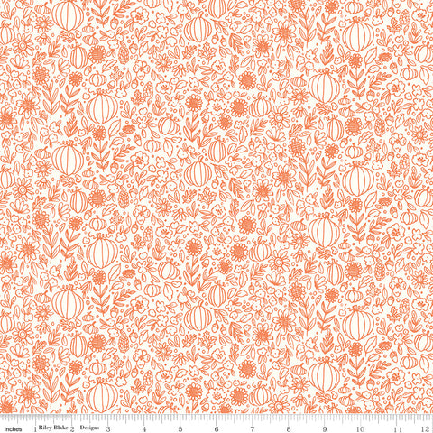 Happy Fall Days Cloud Floral Outline Yardage by Kelsey Carlson for Riley Blake Designs