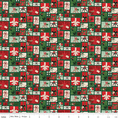 Charming Christmas Green Pretty Presents Yardage by Kelsey Carlson for Riley Blake Designs