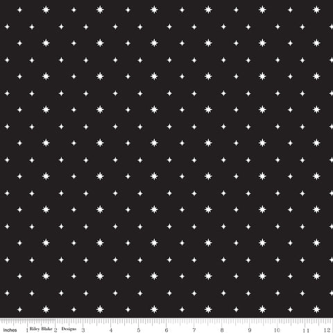 Charming Christmas Black Stars Yardage by Kelsey Carlson for Riley Blake Designs
