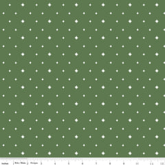 Charming Christmas Green Stars Yardage by Kelsey Carlson for Riley Blake Designs