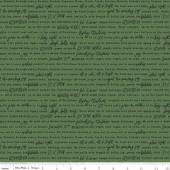 Charming Christmas Green Words Yardage by Kelsey Carlson for Riley Blake Designs