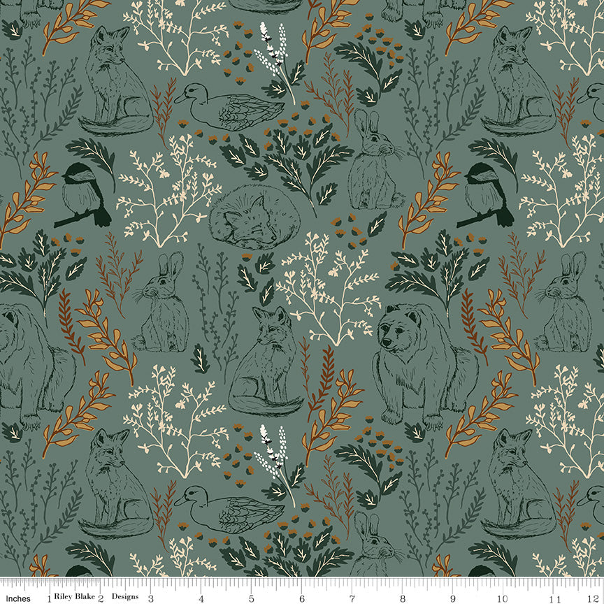 Let's Wander Teal Main Yardage by Casey Cometti for Riley Blake Designs