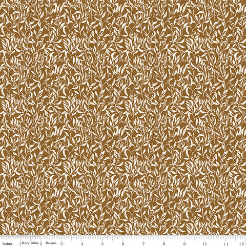 Let's Wander Brown Leaflets Yardage by Casey Cometti for Riley Blake Designs
